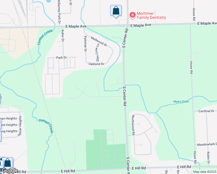 map of restaurants, bars, coffee shops, grocery stores, and more near 3515 Towne Hill Drive in Grand Blanc