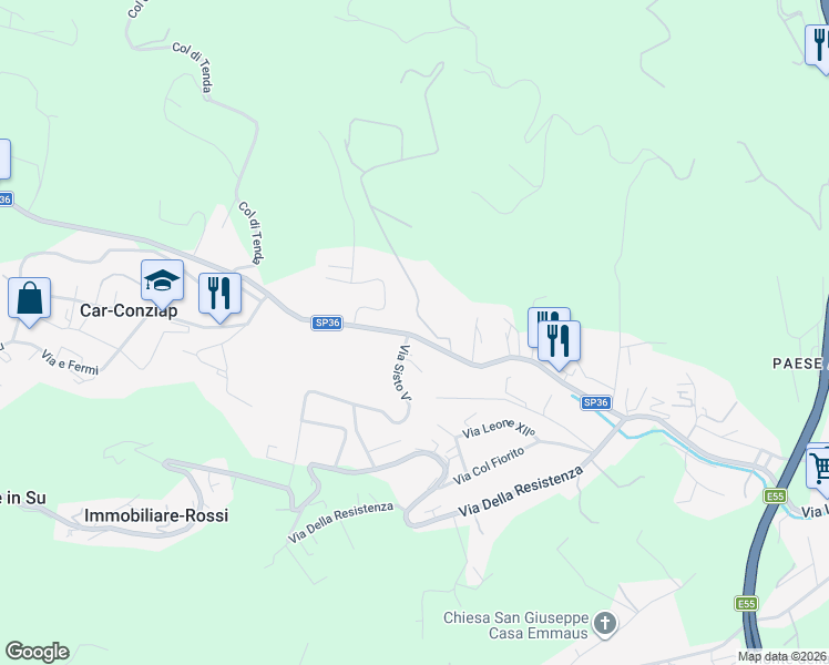 map of restaurants, bars, coffee shops, grocery stores, and more near 30 SP36 in San Benedetto del Tronto