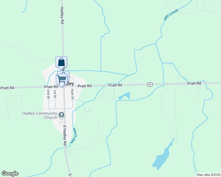 map of restaurants, bars, coffee shops, grocery stores, and more near 4461 Pratt Road in Hadley