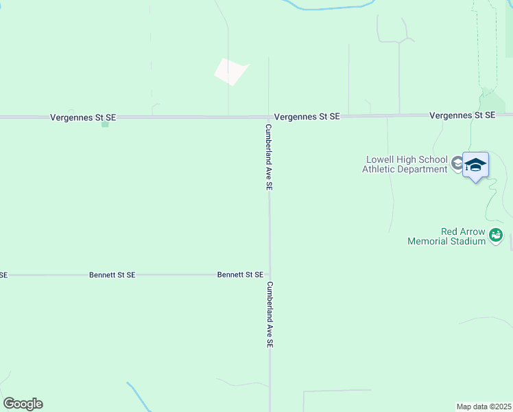 map of restaurants, bars, coffee shops, grocery stores, and more near 611 Cumberland Avenue Southeast in Lowell