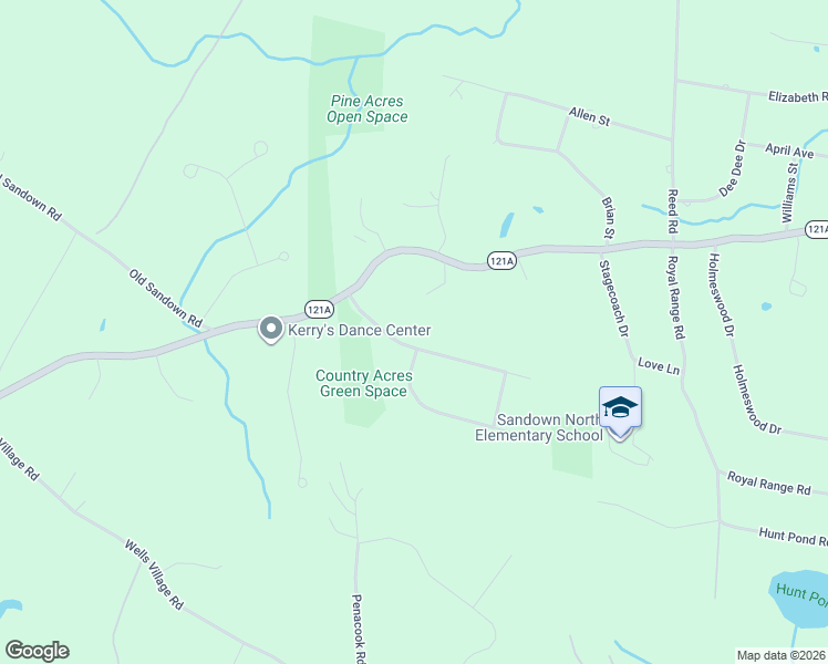 map of restaurants, bars, coffee shops, grocery stores, and more near 14 Country Acres Road in Sandown