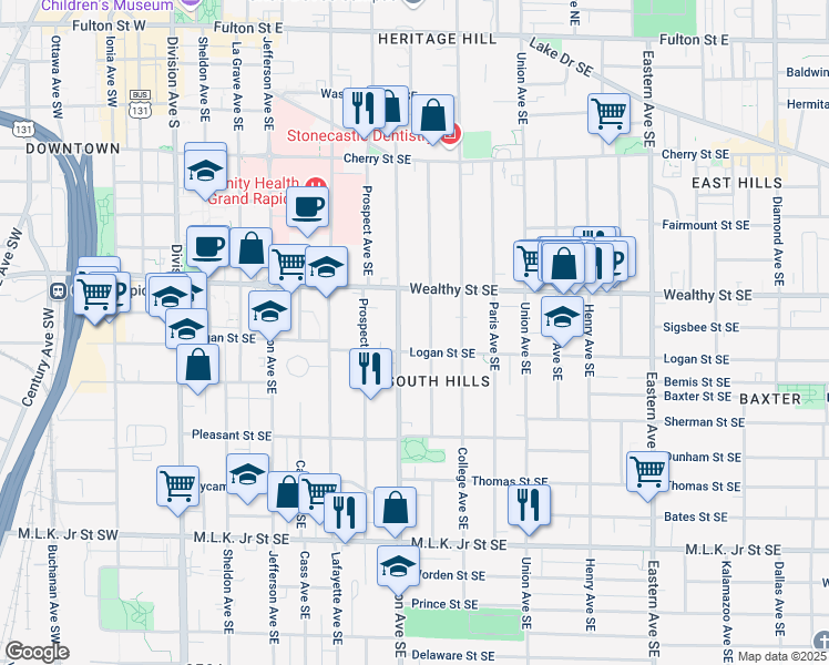 map of restaurants, bars, coffee shops, grocery stores, and more near in Wyoming