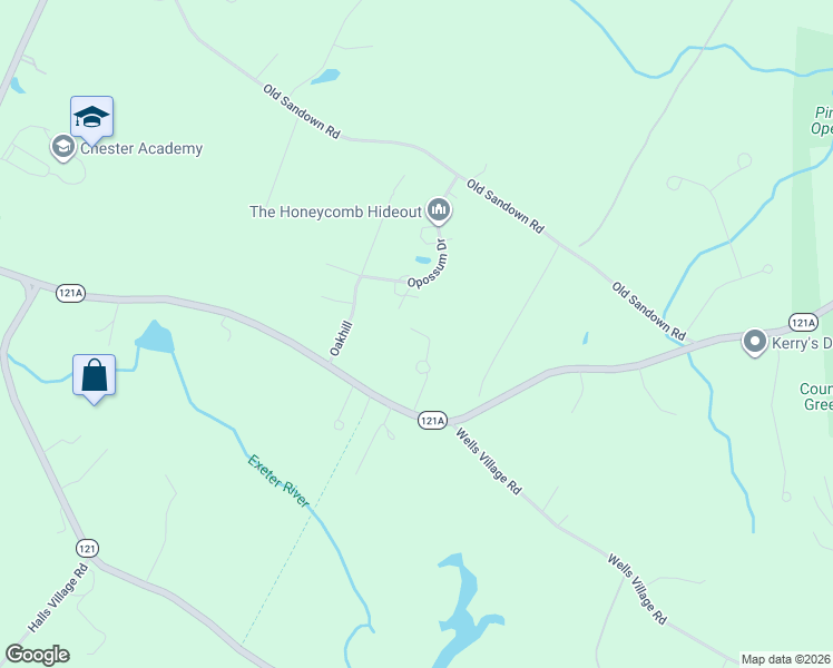 map of restaurants, bars, coffee shops, grocery stores, and more near 161 Sandown Road in Chester