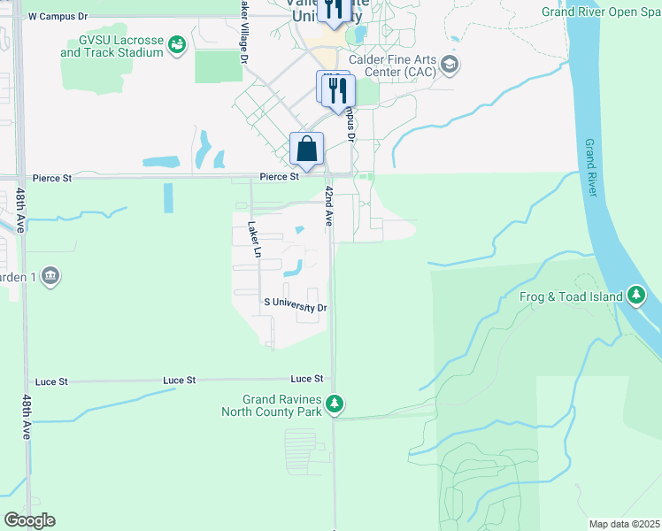map of restaurants, bars, coffee shops, grocery stores, and more near 4217 42nd Avenue in Georgetown Township