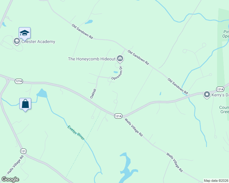 map of restaurants, bars, coffee shops, grocery stores, and more near 161 Sandown Road in Chester