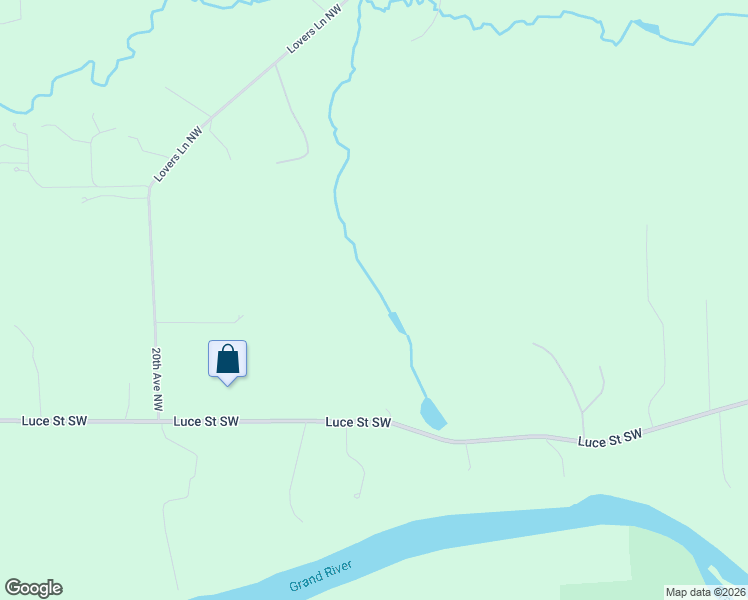 map of restaurants, bars, coffee shops, grocery stores, and more near 1600 Luce Street Southwest in Grand Rapids