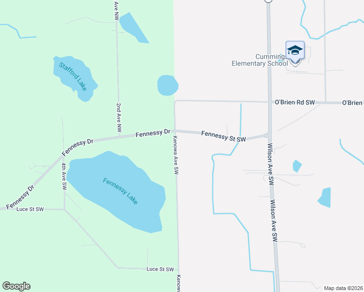 map of restaurants, bars, coffee shops, grocery stores, and more near 4674 Fennessy Street Southwest in Grand Rapids