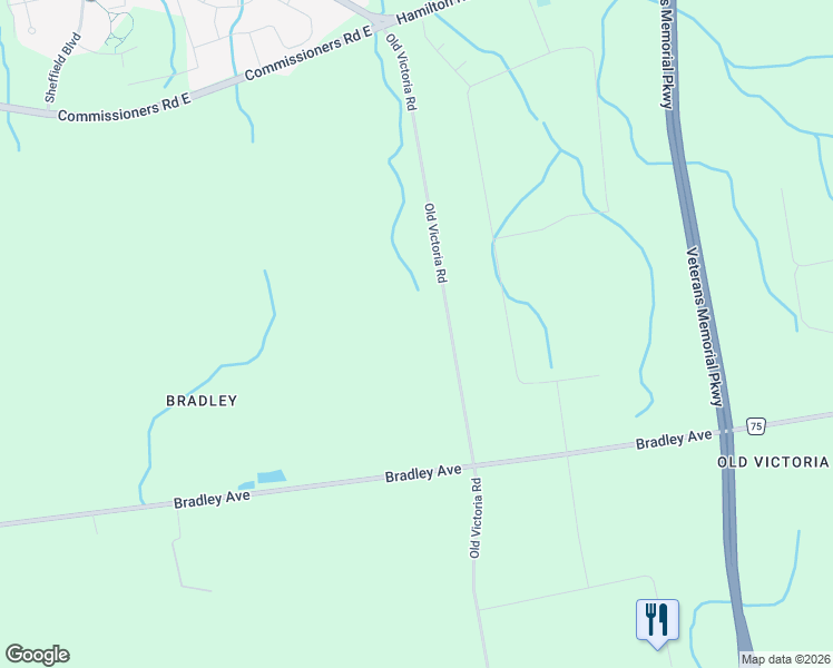 map of restaurants, bars, coffee shops, grocery stores, and more near 2617 Old Victoria Road in London