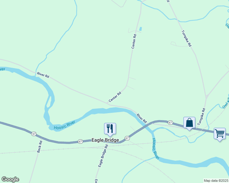 map of restaurants, bars, coffee shops, grocery stores, and more near 26 Center Road in Eagle Bridge