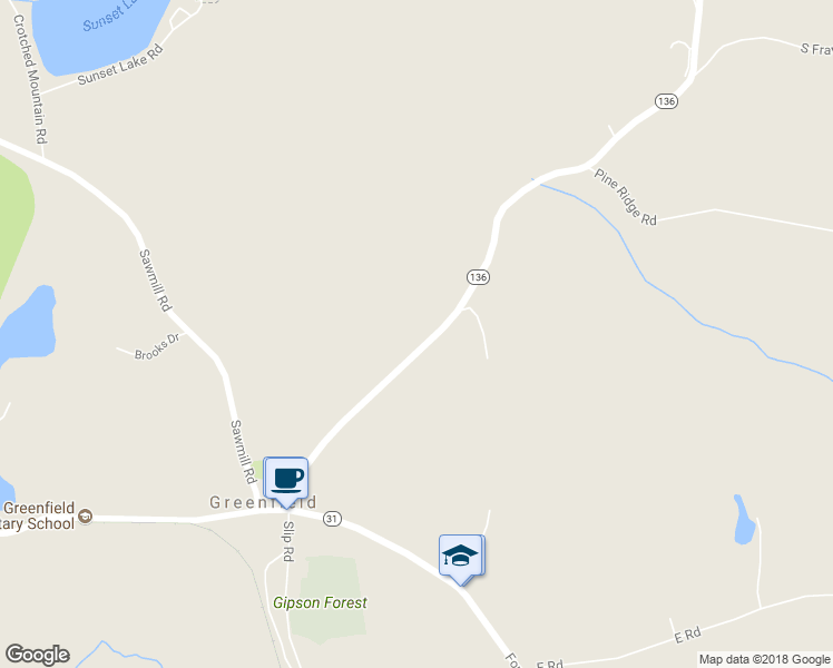 map of restaurants, bars, coffee shops, grocery stores, and more near 91 Francestown Road in Greenfield