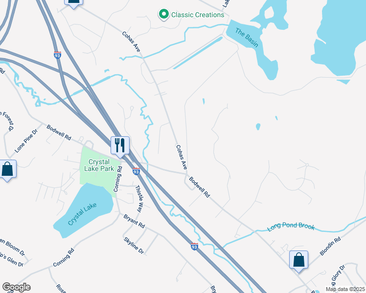 map of restaurants, bars, coffee shops, grocery stores, and more near 730 Cohas Avenue in Manchester