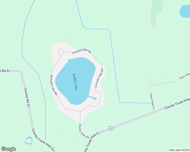 map of restaurants, bars, coffee shops, grocery stores, and more near W376S4887 East Pretty Lake Road in Dousman