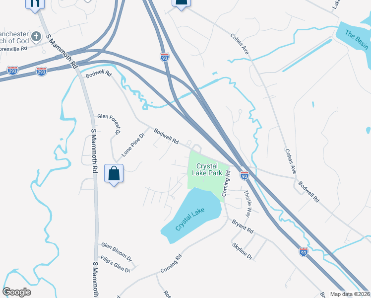 map of restaurants, bars, coffee shops, grocery stores, and more near 525 Bodwell Road in Manchester