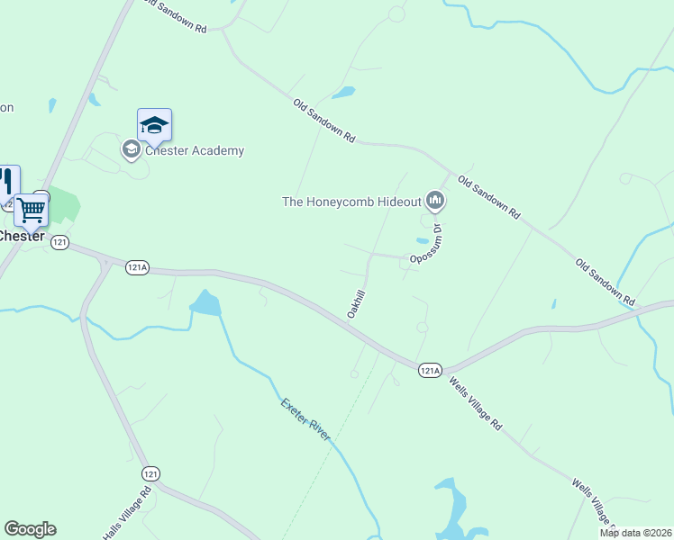 map of restaurants, bars, coffee shops, grocery stores, and more near 22 Muskrat Circle in Chester