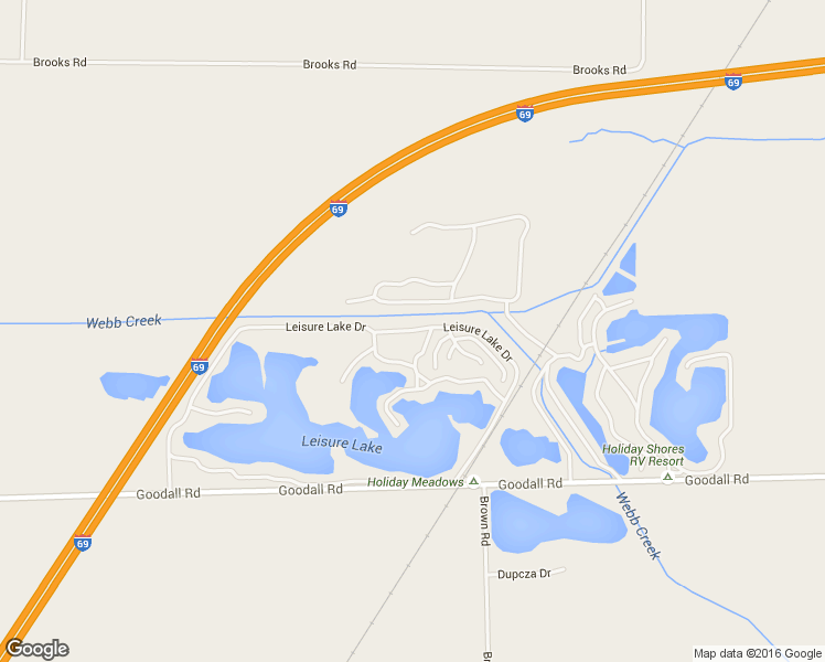 map of restaurants, bars, coffee shops, grocery stores, and more near Leisure Lake Drive in Durand