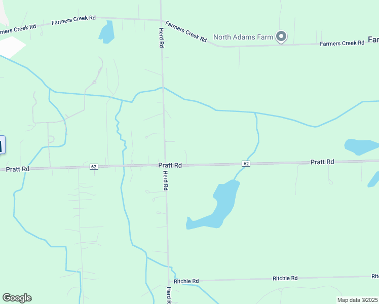 map of restaurants, bars, coffee shops, grocery stores, and more near 3460 Pratt Road in Metamora