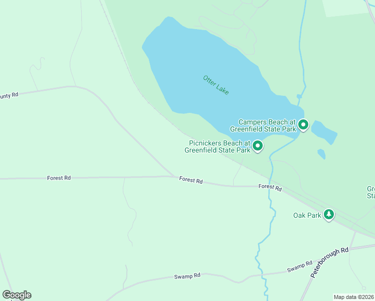 map of restaurants, bars, coffee shops, grocery stores, and more near 1112 Forest Road in Greenfield