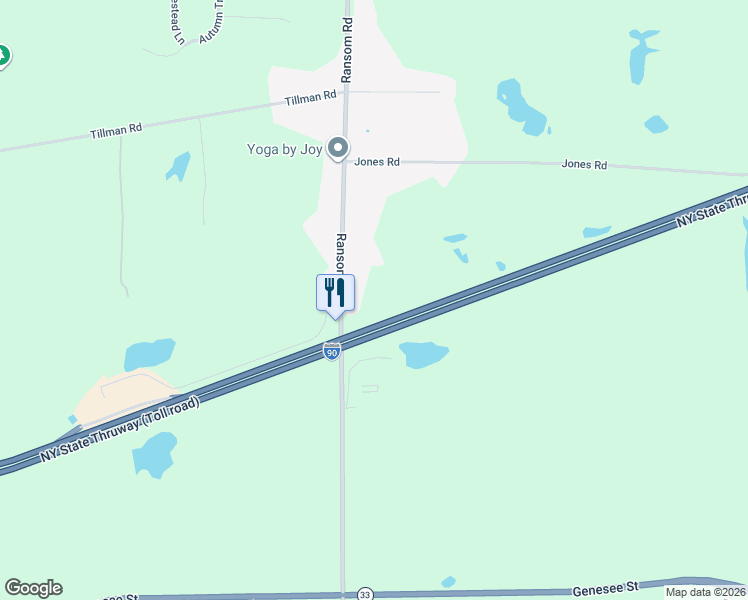 map of restaurants, bars, coffee shops, grocery stores, and more near 4035 Ransom Road in Clarence