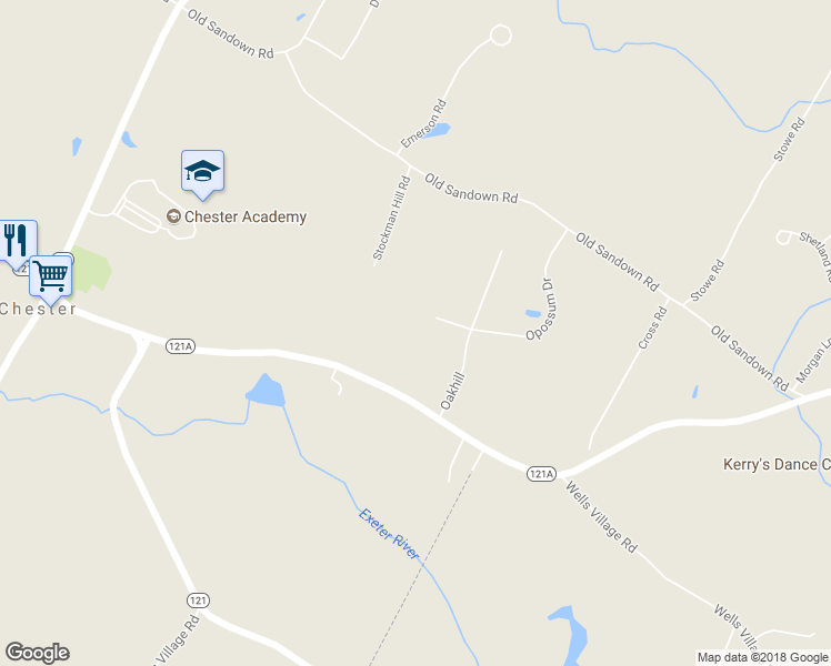 map of restaurants, bars, coffee shops, grocery stores, and more near 22 Muskrat Circle in Chester