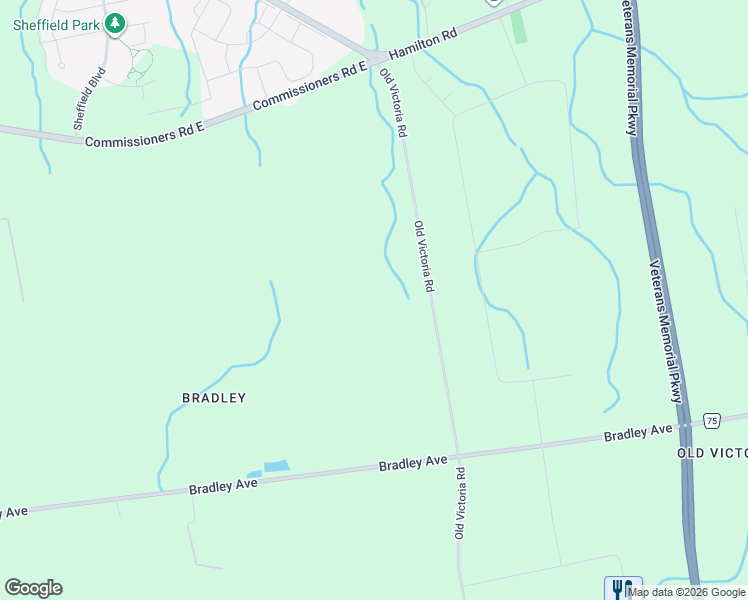 map of restaurants, bars, coffee shops, grocery stores, and more near 2617 Old Victoria Road in London