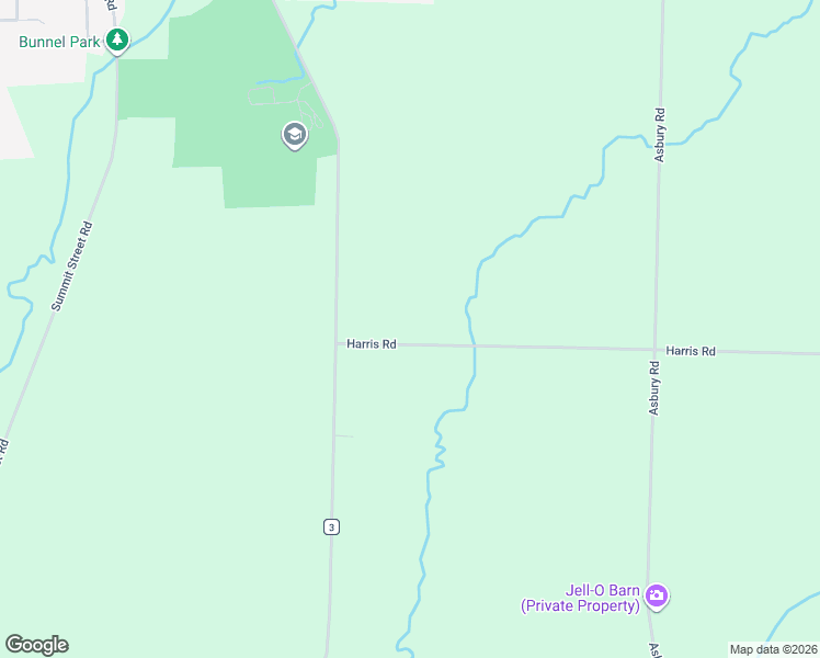 map of restaurants, bars, coffee shops, grocery stores, and more near 7693 Harris Road in Le Roy