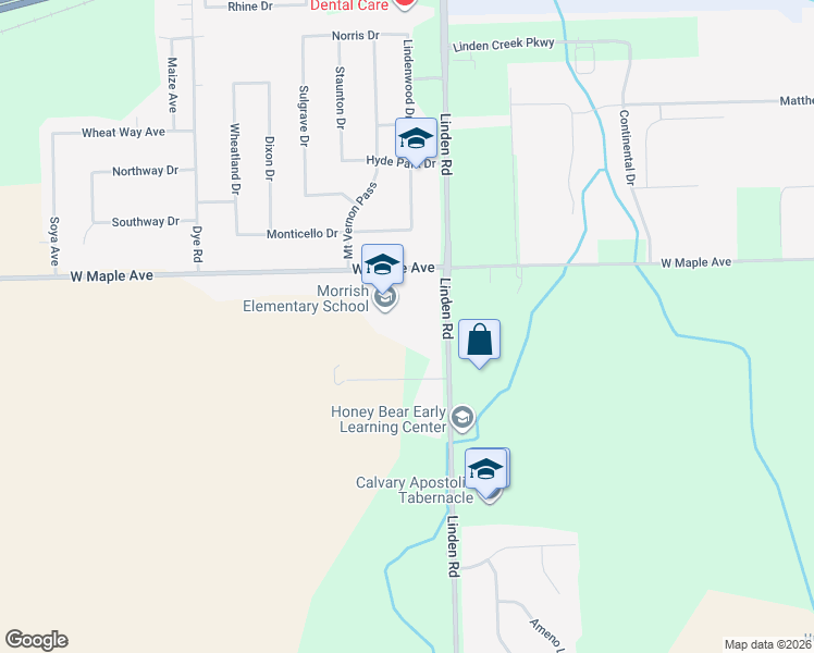 map of restaurants, bars, coffee shops, grocery stores, and more near 5055 West Maple Avenue in Swartz Creek