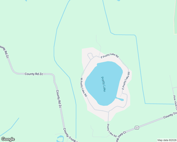 map of restaurants, bars, coffee shops, grocery stores, and more near W379S4764 West Pretty Lake Road in Dousman