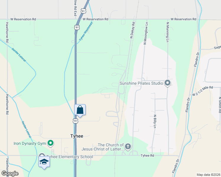 map of restaurants, bars, coffee shops, grocery stores, and more near 13497 North Dekay Road in Pocatello