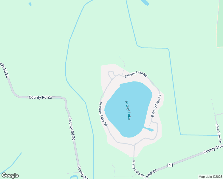 map of restaurants, bars, coffee shops, grocery stores, and more near W379S4764 West Pretty Lake Road in Dousman