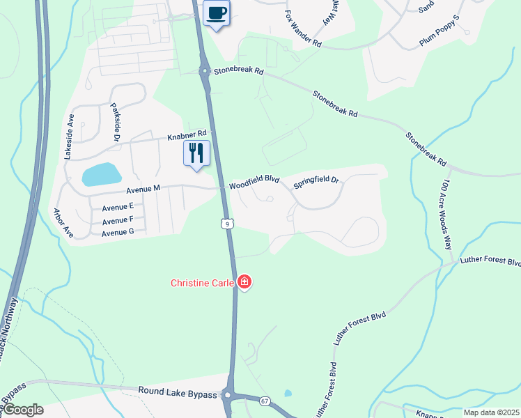map of restaurants, bars, coffee shops, grocery stores, and more near 12 Woodfield Court in Mechanicville
