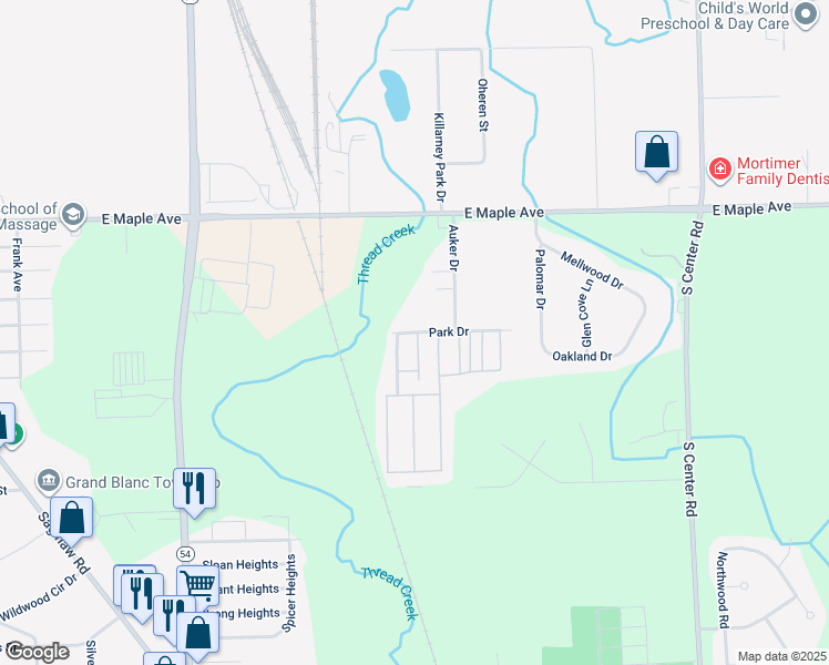 map of restaurants, bars, coffee shops, grocery stores, and more near 3101 West Linda Drive in Flint