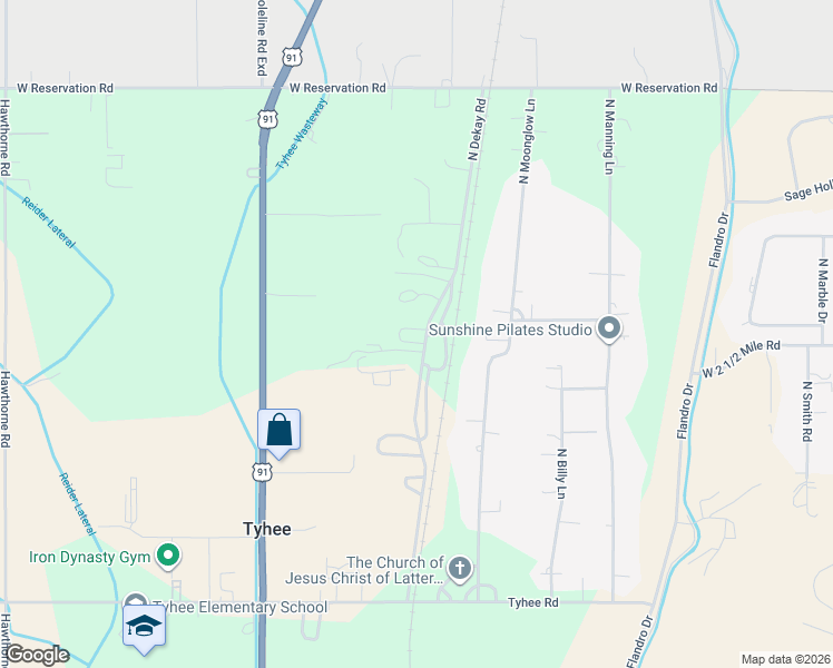 map of restaurants, bars, coffee shops, grocery stores, and more near 13497 North Dekay Road in Pocatello