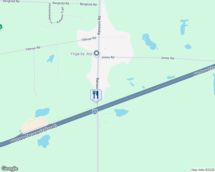 map of restaurants, bars, coffee shops, grocery stores, and more near 4035 Ransom Road in Clarence