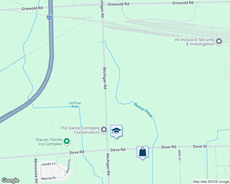 map of restaurants, bars, coffee shops, grocery stores, and more near 1644 Michigan Road in Port Huron
