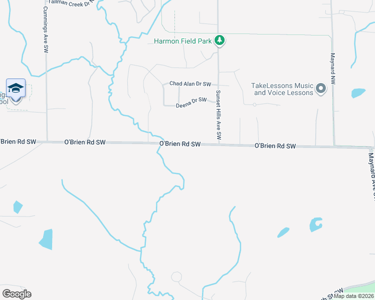 map of restaurants, bars, coffee shops, grocery stores, and more near 3716 O'Brien Road Southwest in Grand Rapids