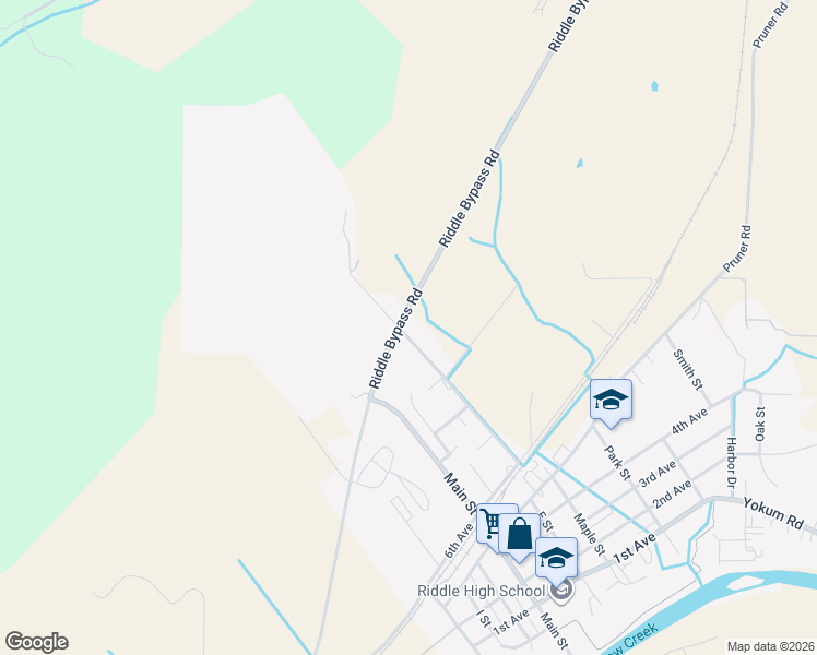 map of restaurants, bars, coffee shops, grocery stores, and more near in Riddle