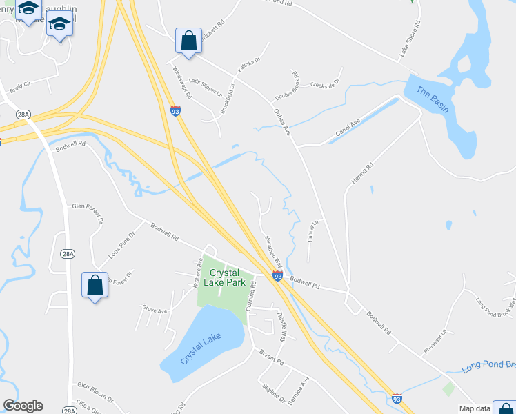 map of restaurants, bars, coffee shops, grocery stores, and more near 124 Marathon Way in Manchester