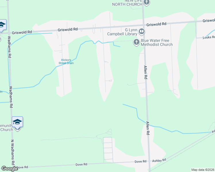 map of restaurants, bars, coffee shops, grocery stores, and more near 1772 Maple Road in Smiths Creek