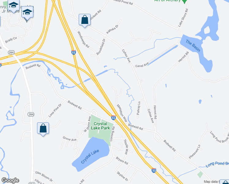 map of restaurants, bars, coffee shops, grocery stores, and more near 130 Marathon Way in Manchester