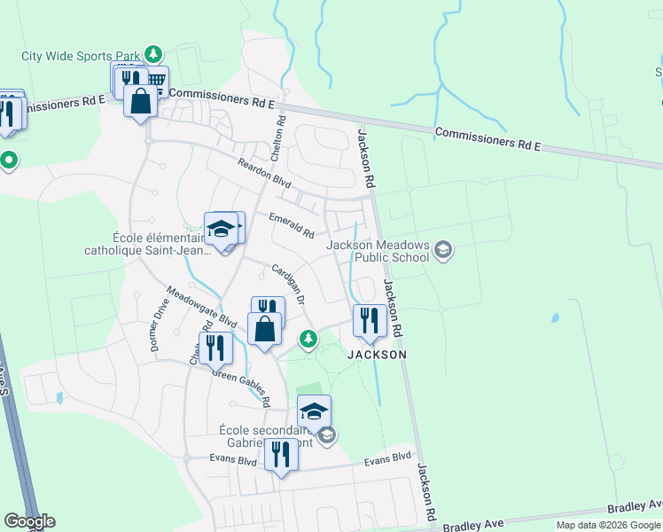 map of restaurants, bars, coffee shops, grocery stores, and more near in London