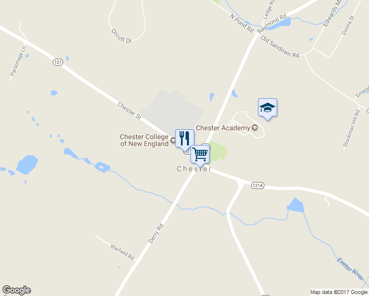 map of restaurants, bars, coffee shops, grocery stores, and more near 39 Chester Street in Chester