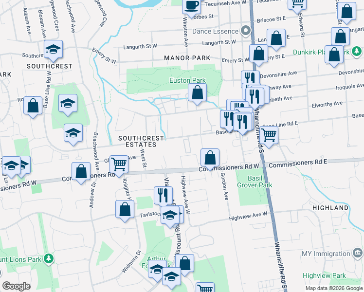 map of restaurants, bars, coffee shops, grocery stores, and more near in London