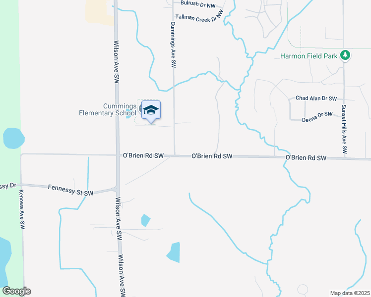 map of restaurants, bars, coffee shops, grocery stores, and more near 4159 O'Brien Road Southwest in Grand Rapids