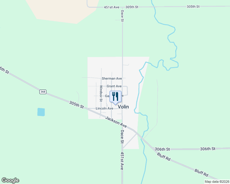 map of restaurants, bars, coffee shops, grocery stores, and more near 301-399 Main Street in Volin