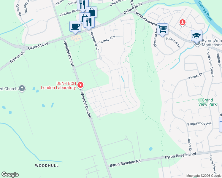 map of restaurants, bars, coffee shops, grocery stores, and more near in London