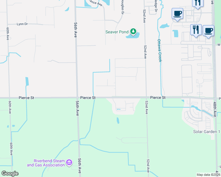map of restaurants, bars, coffee shops, grocery stores, and more near 10443 Richfield Lane in Allendale Charter Township