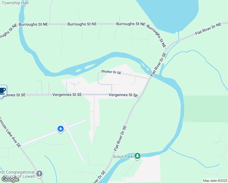 map of restaurants, bars, coffee shops, grocery stores, and more near 13347 Vergennes Street Southeast in Lowell