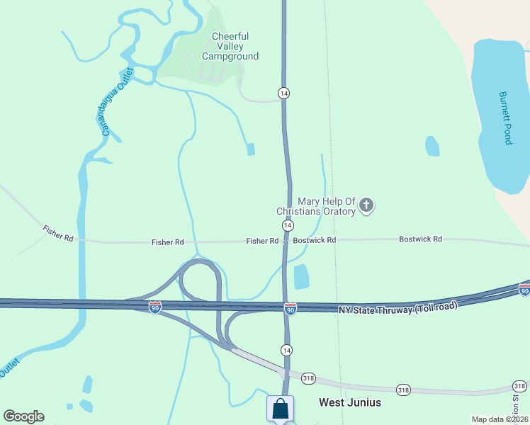 map of restaurants, bars, coffee shops, grocery stores, and more near 252 Fisher Road in Phelps