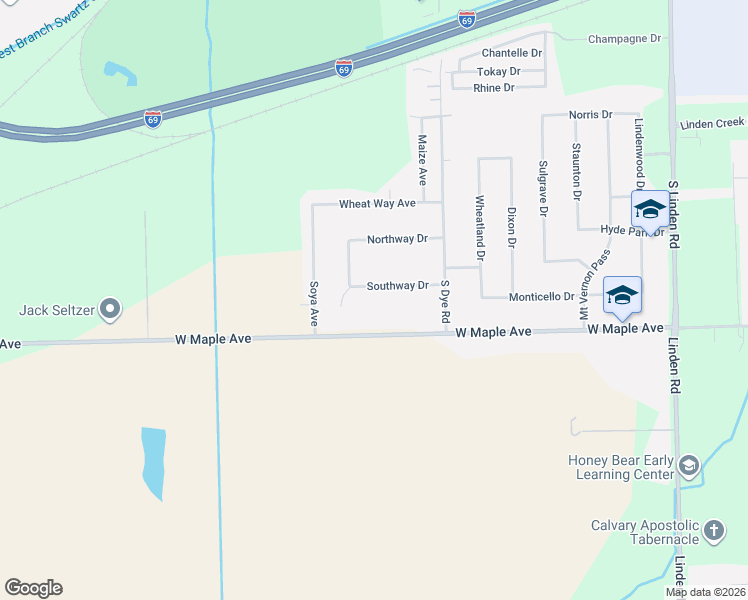 map of restaurants, bars, coffee shops, grocery stores, and more near 5332 West Maple Avenue in Swartz Creek