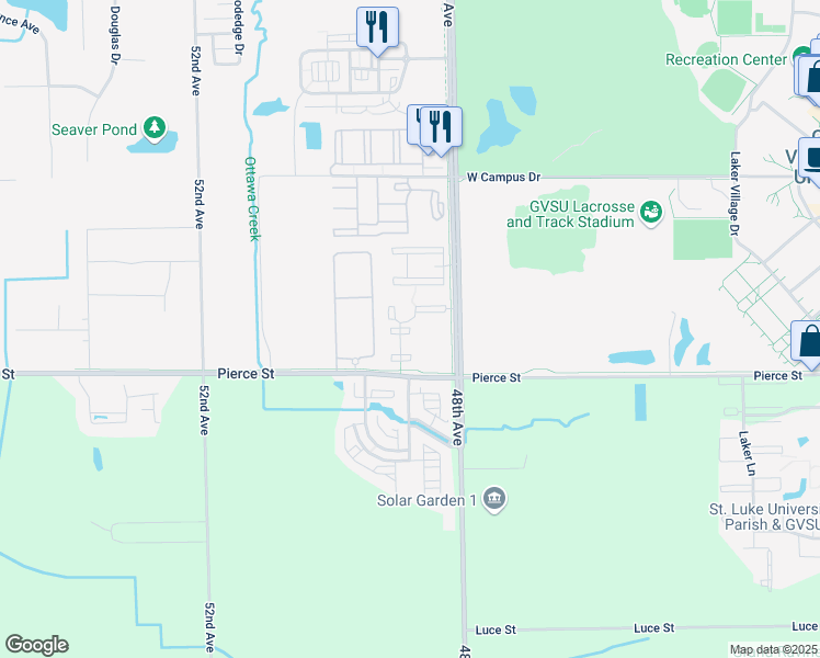 map of restaurants, bars, coffee shops, grocery stores, and more near 10485 48th Avenue in Allendale Charter Township